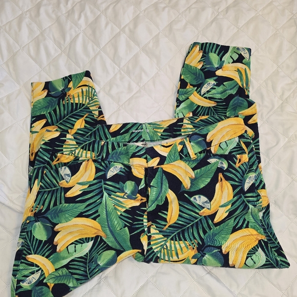 Tropical Banana Pixie Ankle Old Navy Pants Green Size 16 - Picture 6 of 6